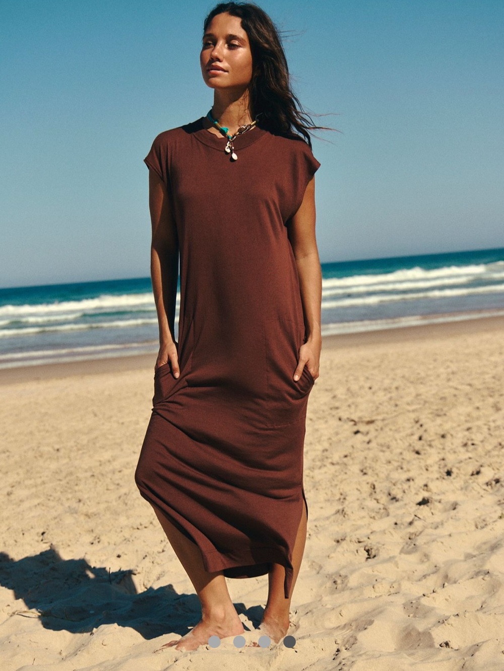 Free People All Day Midi T-Shirt Dress. Size Large